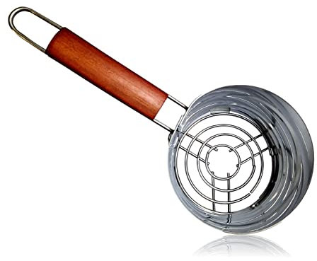 Recipiente de carbón para Shisha | Chimenea de Encendido | Cesta de carbón para Shisha, cachimba de carbón | Cesta de carbón con Mango de Madera | Basket Charcoal | también Adecuado como Encendedor