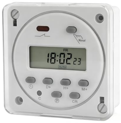 ANKROYU 12V Zeitschaltuhr, Programmierbarer Timer mit LCD-Display, Digitaler 7 Tage Timer, 1S-168H Einstellbar, Zeitrelais für Schalter(12V DC)