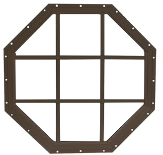 Apple Outdoor Supply Shed Window 18 Octagon Gable Flush Mount Brown, Tempered Glass, for Sheds, Playhouses, and Chicken Coops 1 PK (WOCT18BR-BX1)