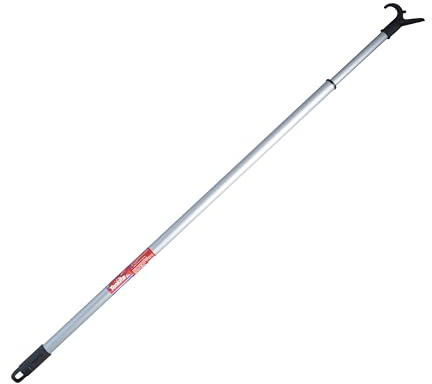 TONKITA | Asta Appendiabiti Allungabile fino a 150 cm, Manico Regolabile con Blocco Interno, Gancio Telescopico Estensibile, Bastone per Armadio - Made In Italy