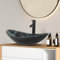 ZealWe Aufsatzwaschbecken 53 cm, Waschbecken aus Glas mit Wasserhahn Set, Modern Oval Hand Waschschale für Badezimmer & Küche, Aufsatz Waschtisch ohne Überlauf, Sternenhimmelfarbe