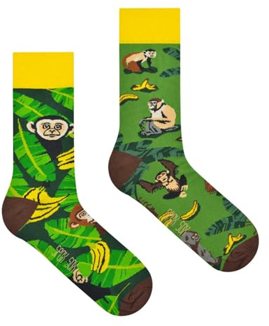 Spox Sox Casual Unisex: calcetines divertidos, locos y coloridos para hombre y mujer, mono, 36-39