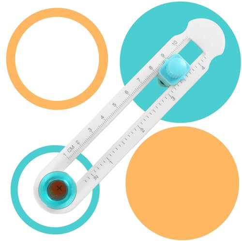 Qaestuan Cercle Papier Coupeur, 2-20 cm Coupe Cercle Réglable, Multifonctionnel Cutter Rotatif Decoupe Papier, Couteau de Coupe Rond en Plastique, pour Bricolage Outils de Coupe de Papier Cartonné