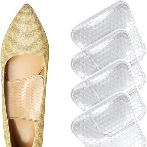 FFWTPY 4 Pares Almohadillas Arco Plantar Silicona Transparente Soporte Metatarsiano Adhesivo Cojines Correctores Zapatos Tacón Alto Antideslizantes Alivio Dolor