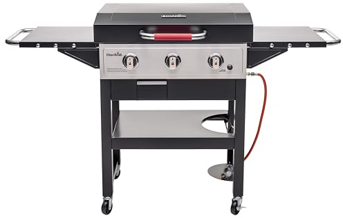 Char-Broil 140999 Griddle Gas BBQ, Cast Iron, 12.3 KW, Black