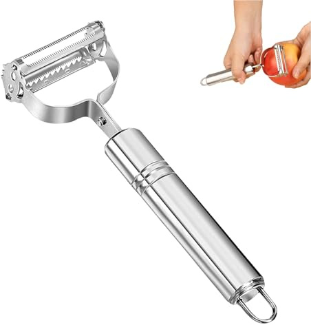 Econome Verduras, Pelador Julienne, Pelador de Verduras y Frutas De Acero Inoxidable, Julienne Para Verduras - Cortador De Espaguetis De Calabacín - Acero Inoxidable De Alta Calidad