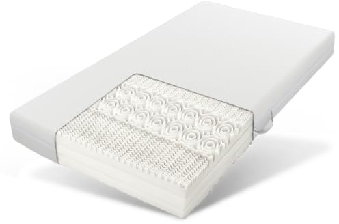 DHWDS Kallskummadrass 90 x 200 H2/H3 7 zoner vändmadrass 20 cm höjd överdrag tvättbart 60 °C andas ergonomisk klimatfiber