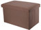 INTIRILIFE Faltbare Sitzbank 78x38x38 cm in Bernstein BRAUN - Sitzwürfel mit Stauraum und Deckel aus Stoff in Leinen Optik - Sitzcube Fußablage Aufbewahrungsbox Truhe Sitzhocker