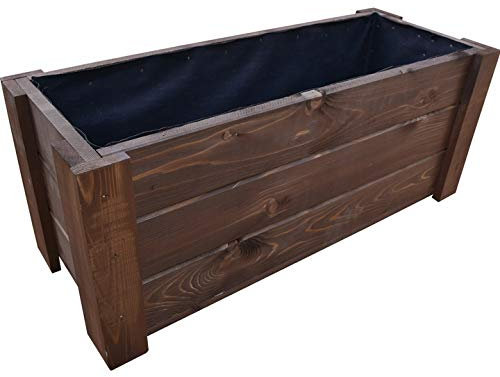 FKL DESIGN Home Deco D24 Jardinière en Bois Pot de Plantes Jardin Patio Prêt Assemblé (80 cm x 30 cm x 30 cm, Palissandre)