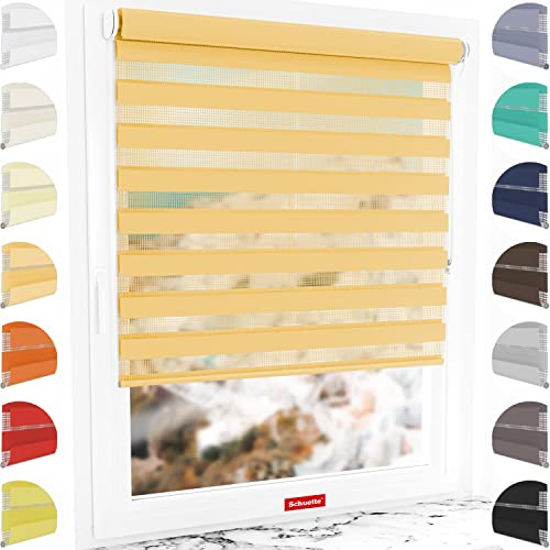 Schuette® Rollo ohne Bohren & mit Bohren 2in1 ● Tag & Nacht Doppelrollo Kollektion: Sand Castle (Beige) ● 100 x 130 cm (Breite x Höhe) ● Suprafix Klemmrollo = Klemmfix 2.0 ● 60s Montage mit Video