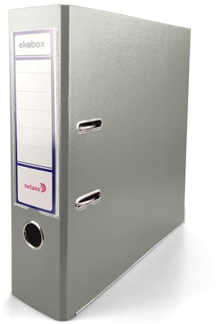 Netuno A4 ordner Grau DIN Ekobox 2-Ring-Mechanik Ringorder Büroordner Plastikordner Briefordner Ringmappe Aktenordner PP-Ordner farbig