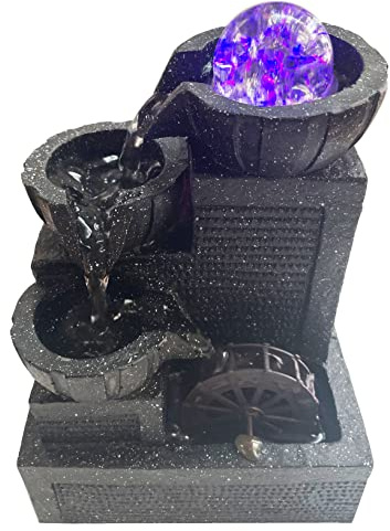 Tabletop Fountain Desktop Fountain with Crystal Ball Indoor Water Waterfall Fountain Office Desk Decor Tabletop Fountain Water Pump Landscape Decoration Fountain Decoration (Style 1)