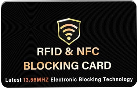 SAITECH IT RFID Blocking Card, One Card Protects Entire Wallet Purse, NFC Contactless Bank Debit Credit Card Protector ID ATM Guard Card Blocker–(Black), Black, 1 Pcs Black, Rf