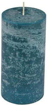 Homéa, Bougie Pilier D6,8 x H10 cm Rustique Coloris Bleu Paon