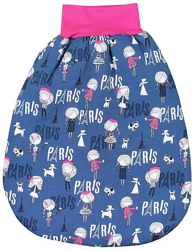 TupTam Baby Unisex Strampelsack mit breitem Bund Wattiert, Farbe: Mädchen Dunkelblau/Amaranth, Größe: 0-6 Monate