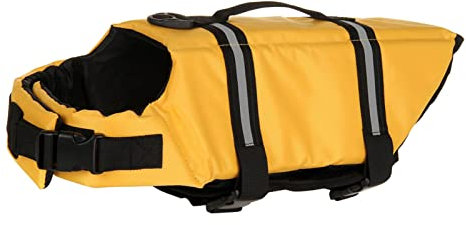 Hundeschwimmweste, Schwimmweste für Haustiere – Verstellbarer Haustier-Schwimmanzug mit Griff – Sichere und Bequeme Hundebadebekleidung für Pool- und Strandspaß (M)