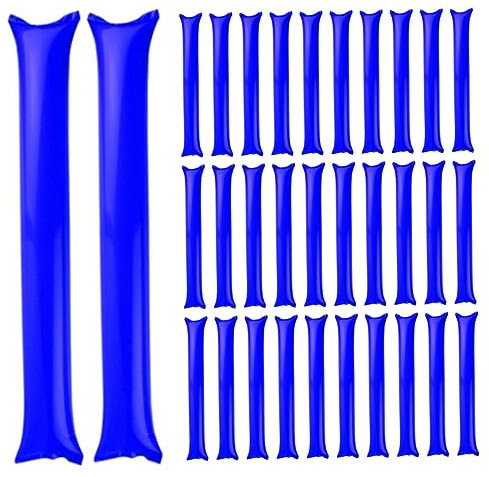 fkngcp Cheering Stick Inflatable Thunder Stick Plastic Spirit Noise Maker for Sport Event Birthday Party Favor 50PCS 60 * 10 Blue