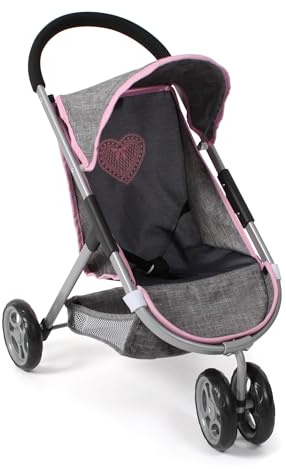 Bayer Chic 2000 Cochecito para muñecas Speedy – Melange Gris Marino – Adecuado para muñecas de hasta 46 cm – Altura del Deslizador: 58 cm