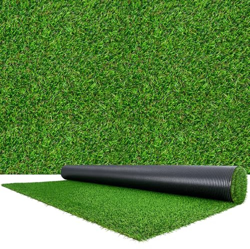 VEVOR Césped Artificial 304,8 x 198,12 cm, Rollo Césped Sintético con Altura de 3,5 cm, Alfombra de PE y PP con Orificios de Drenaje, Aspecto Natural para Terraza Jardín Balcón Patio Interior Exterior
