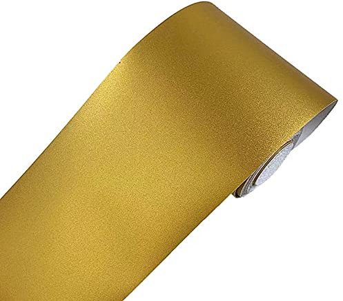 No-brand Self Adhesive Waterproof Golden Frosted Wall Border Decor Sticker Removable Kitchen Bathroom Tiles and Door Reform 4 x196.8 inch