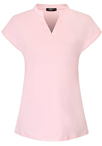 Vidusou Equestrian Shirts for Women,Girls House Riding Short Sleeve Athletic Summer Workout Clothes Hiking Cycling Shirts Pink XL