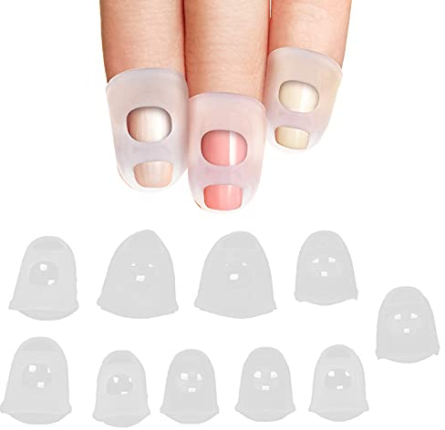 10 Protectores de Dedos de Silicona Elástica Antideslizantes, Reutilizables para Clasificar Papel, Coser, Contar Dinero， Multifuncionales, Suaves y Ajustables (Dedales para Oficina/Costura)