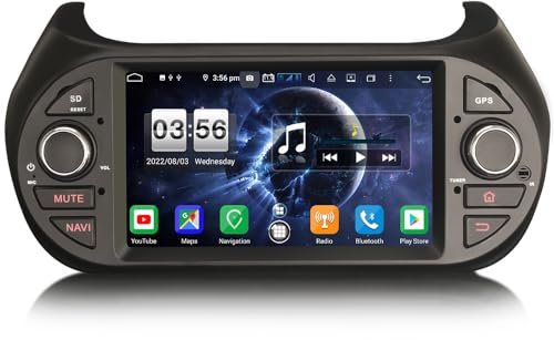 Erisin 8-Core 4+64GB Android 13 Navigatore Autoradio per per Fiat Fiorino Qubo Citroen Nemo Peugeot Bipper DAB+Carplay GPS IPS Touch Screen Bluetooth