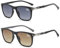 Lanomi Bifokal Lesebrille mit Sonnenschutz Damen Herren Rechteckige UV Schutz Gradient Grau Braun Sonnenbrille mit sehstärke 2 Stück Schwarz Rahmen(Braun+Grau Linse) 1.0