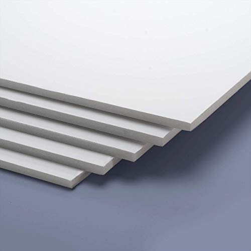 Materia Prima Cartón Pluma para Maquetas, Letreros y Soportes. Tablero para Manualidades. Plancha Multiusos de Fácil Corte. A3 y A4, diferentes grosores y colores. (Blanco, 5 mm - A4-20 uds)