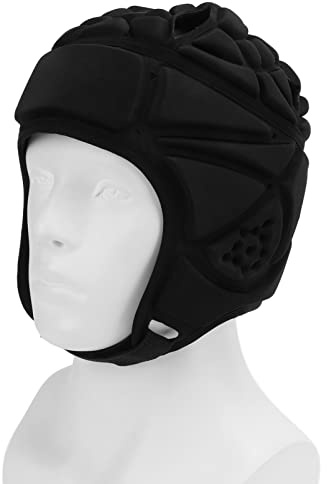 HERCHR Rugby-Kopfschützer, Weich Gepolsterter Helm Für Flaggen-Football-Helm, Rugby-Helm, Kopfbedeckung, Verstellbarer Kopfschutz Für Jugendliche, Kinder Und Erwachsene(SCHWARZ)