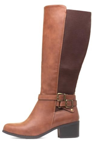 Lilley Womens Tan Block Heel Knee High Boot - Size 3 UK - Brown