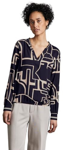 Street One Blusa Estampada para Mujer, Deep Tint Blue, 44