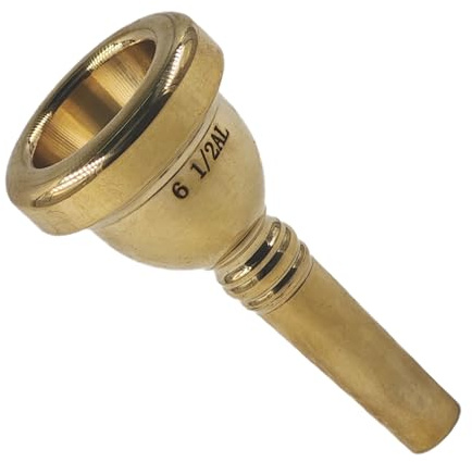 AUXBC 6 1/2AL Gold Plated Trombone Mouthpiece, Baritone and Euphonium Mouthpiece, Ideal for Students, Beginner and Professionals