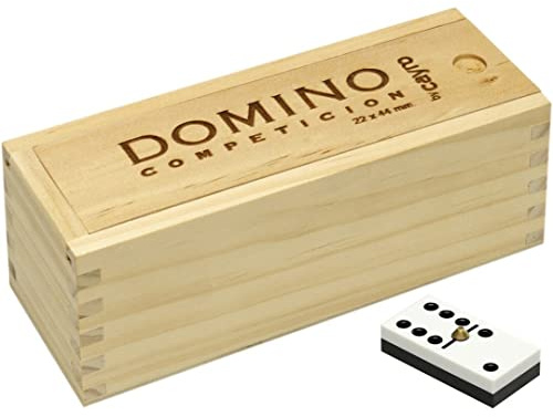 ROCKING GIFTS Juego Domino Competición Profesional 18x6.9x6.8cm. Juego de Mesa Familiar, Madera, Piezas