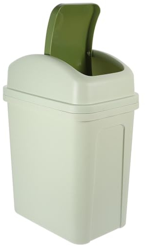 Happyyami Cubo de Basura Grande con Tapa Oscilante Plástico Resistente y Diseño Delgado para Espacios Estrechos para Cocina Dormitorio y Sala de Estar Bote Basura Práctico y Duradero