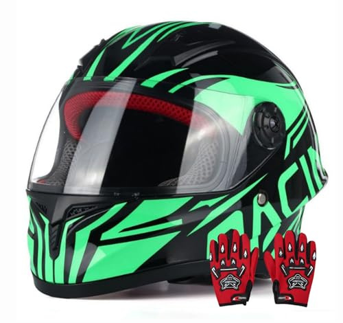 DOT-Godkänd Barnmotorcykelhjälm, Gokart-Elscootermopedhjälmar, Barnpojkar-Flickor-Dirtbike-Fyrhjuls-ATV-Hjälm För 3-14 År Gamla D 5,L/(51~62cm)
