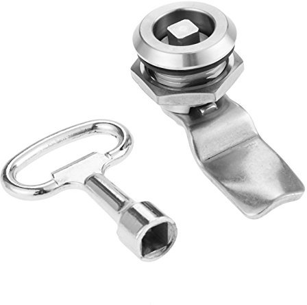 Hicello Cerradura de caja de medidor de gas eléctrico de 22 mm de diámetro, acero inoxidable, cilindro de barril de 18 mm, cerradura tubular para puerta de 7 mm de grosor, para armario, cajón, buzón