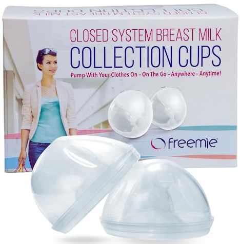 Freemie Hands Free & Concealed Collection Cups for Use with Electric Breast Pumps - Pump Anytime, Anywhere with Hidden Breast Milk Collection Cups
