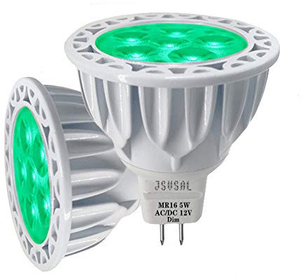 JSVSAL LED-Leuchtmittel, MR16, GU5.3, zweipolig, 5 W, entspricht 50 W Halogen-Leuchtmittel, AC/DC 12V, Niederspannung, 40 Grad Strahler für Landschaft, Hof, Garten, Baum, Pool, 2 Stück