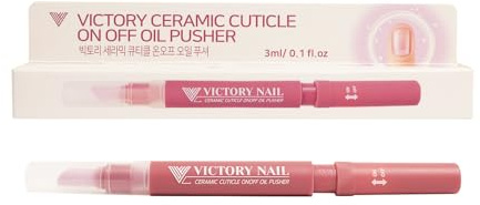 VICTORY NAIL Ceramic Cuticle On/Off Oil Pusher Cuticle Pusher (4 colors) (Rose)