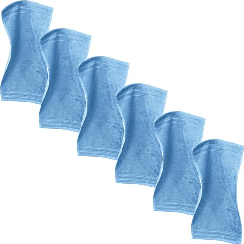 Erwin Müller Gästetuch Heidelberg 6er- Pack, 100% Baumwolle hellblau Größe 30x50 cm - weiche Qualität, saugstark und strapazierfähig - praktisch durch Schlaufe