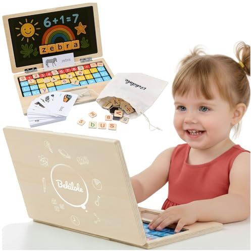 Montessori Toys 11.8 Laptop Preschool Learning Activities 3 Year Old Boy Gift, Pretend Play Toddlers Birthday Gift ,Learning and Educational Toys for 3 4 5 6 7 8 Year Old Kids