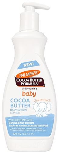 Palmer's Baby Lotion, Cocoa Butter Formula Body Lotion, 13.5 Fl Oz, Gentle Baby Moisturizer for Delicate Skin with Vitamin E & Aloe, Hypoallergenic, 48Hr Moisture, Dermatologist Tested Baby Essentials