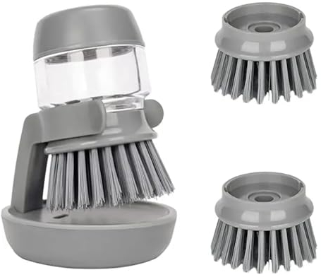BOYMA- Cepillo de Limpieza Cocina-2 en 1-con 2 recambios-Cepillo Limpieza para Fregadero-Cepillo para Fregar Platos, Cepillo Lavaplatos-Cepillo dispensador de jabón Recargable para Limpieza del hogar