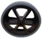 Pannensicheres Rad 260 mm Thermoplastischer Gummi Sackkarre Ersatzrad Slipwagen, Rollenlagerbohrung 20mm (W7/2/260/75/20/PPS/TPRG/L/55-Shore), Schwarze Felge, Grauer Gummi, Tragkraft 150Kg.