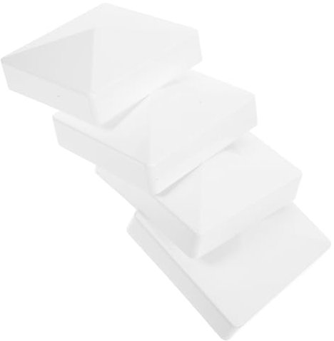 Angoily Lot de 4 capuchons de poteaux de clôture carrés en PVC résistants aux intempéries - Pour l'extérieur, boîte aux lettres, lampadaire