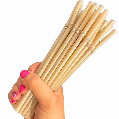 50 Pack Sugarcane Bendy Straws – Flexible Natural Colour Drinking Straws for Smoothies, Milkshakes, Juice, Parties, Kids, Travel, Home, Bars, Events – Reusable Straws for Daily Use and Entertaining