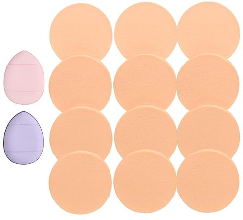 12 confezioni di spugne per il viso, spugne per trucco, frullatore di bellezza, soffio per cipria, spugne in schiuma unisex per adulti, spugne delicate sulla pelle