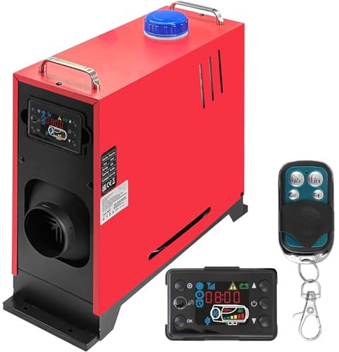12V 8KW Diesel Air Heater, All In One Diesel Night Heater with Remote Control And LCD Monitor for Car, Truck, Garage,Boat, RV,Trailer (Red)