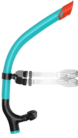 Fangxuee Tubo per la Respirazione con Snorkel per Allenamento in Piscina per Adulti e Ragazzi, Colore Blu Lago.